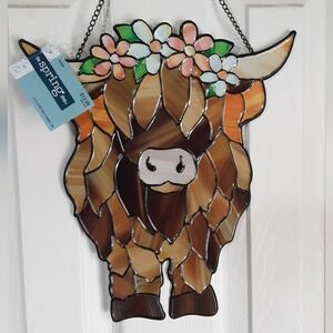 Highland Cow Wall Or Door Hanger Stained Glass Look